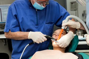 Girl by her dentist