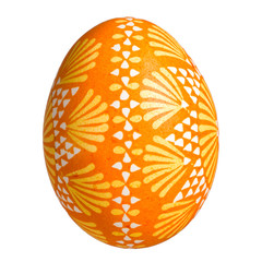 Single Sorbian Easter Egg isolated on white