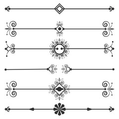 Fototapeta premium Collection of vector invitation page dividers.