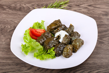 Dolma - stuffed meat in grape leaves