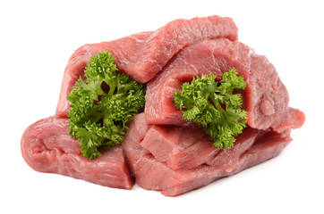 Veal on a white background