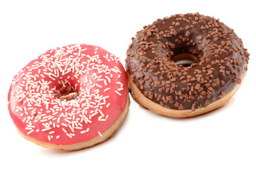 Donuts on a white background