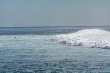 The coast of Atlantic ocean, ocean waves, winter on Tenerife, Canary islands