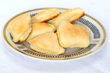 Homemade cheese biscuits topped with Sugar on the plate