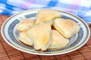Homemade cheese biscuits topped with Sugar on the plate