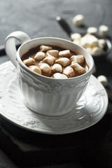 Hot cocoa drink with marshmallow