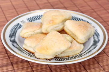 Homemade cheese biscuits topped with Sugar on the plate