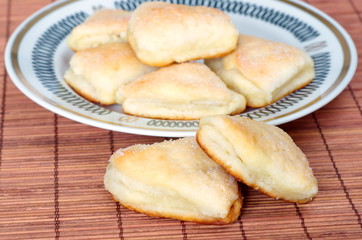 Homemade cheese biscuits topped with Sugar on the plate