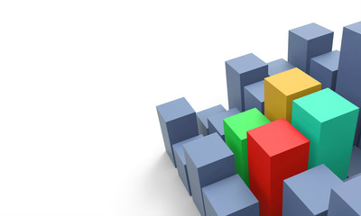 Obraz premium Abstract rectangle and movements and ideas isolated on a white background.