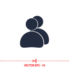 people icon, vector illustration. Flat design style