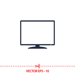 Monitor  icon, vector illustration. Flat design style