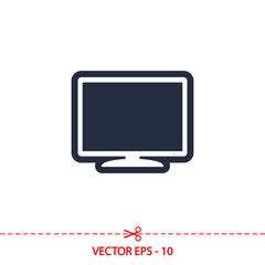 Monitor  icon, vector illustration. Flat design style