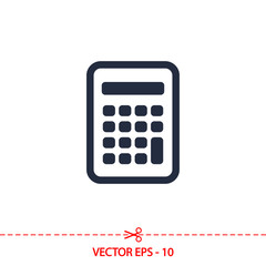 calculator icon, vector illustration. Flat design style