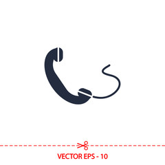 Phone, flat icon, vector illustration. Flat design style