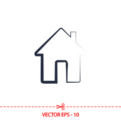 Fototapeta premium house icon, vector illustration. Flat design style
