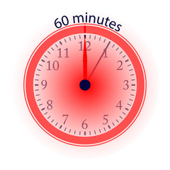 Clock 60 Minutes To Go Vector Illustration