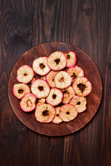 Apples chips, top view