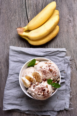 Ice cream from banana and nuts