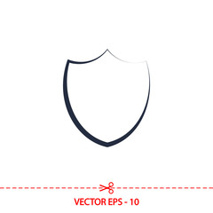  Shield icon, vector illustration. Flat design style