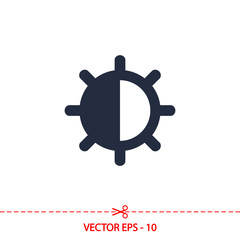 Fototapeta premium brightness and contrast icon, vector illustration. Flat design style
