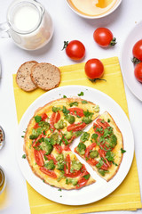 Breakfast with omelet