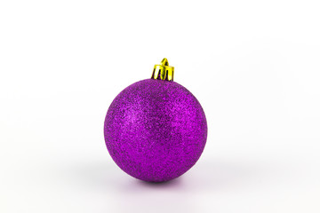 Red christmas ball isolated on white background