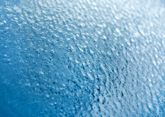 Blue rime on glass,  background, texture