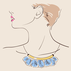 Beautiful woman wearing a necklace