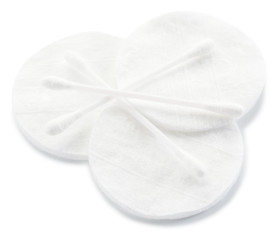 Cotton swabs and cotton pads.