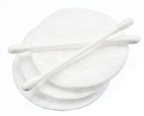 Cotton swabs and cotton pads.