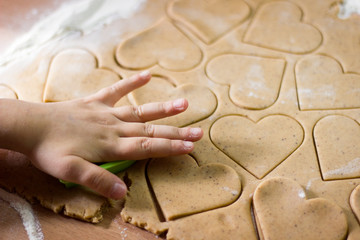 Girl with hearts of dough