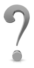 Question mark silver grey gray 3d isolated