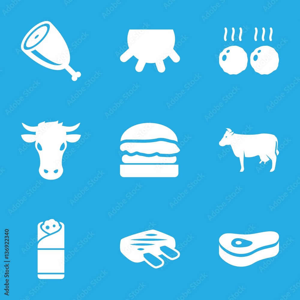 Canvas Prints Set of 9 beef filled icons