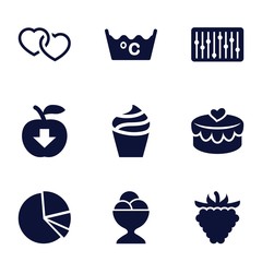 Set of 9 web filled icons