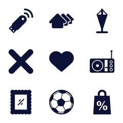 Set of 9 web filled icons