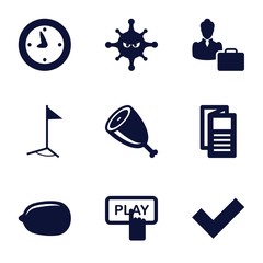 Set of 9 web filled icons