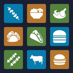 Set of 9 meat filled icons