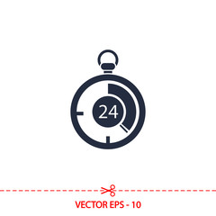 stopwatch  icon, vector illustration. Flat design style