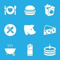 Fototapeta premium Set of 9 meal filled icons