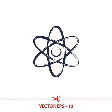 abstract physics science model icon, vector illustration. Flat design style