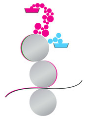 Printing machine - offset printing press and detail of printing unit