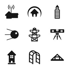 Set of 9 structure filled icons