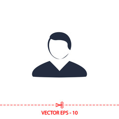 man icon, vector illustration. Flat design style