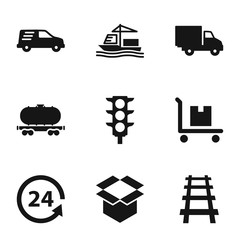 Fototapeta na wymiar Set of 9 Logistic filled icons