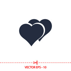 Heart Icon, vector illustration. Flat design style