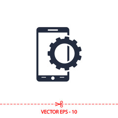 setting parameters, mobile smartphone icon, vector illustration. Flat design style