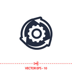 setting parameters, circular arrows  icon, vector illustration. Flat design style