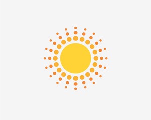 Sun symbol design . Solar energy company sign.