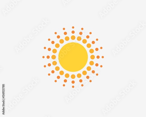 "Sun symbol design . Solar energy company sign." Stockfotos und