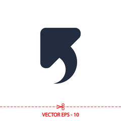 Fototapeta premium Undo icon, vector illustration. Flat design style